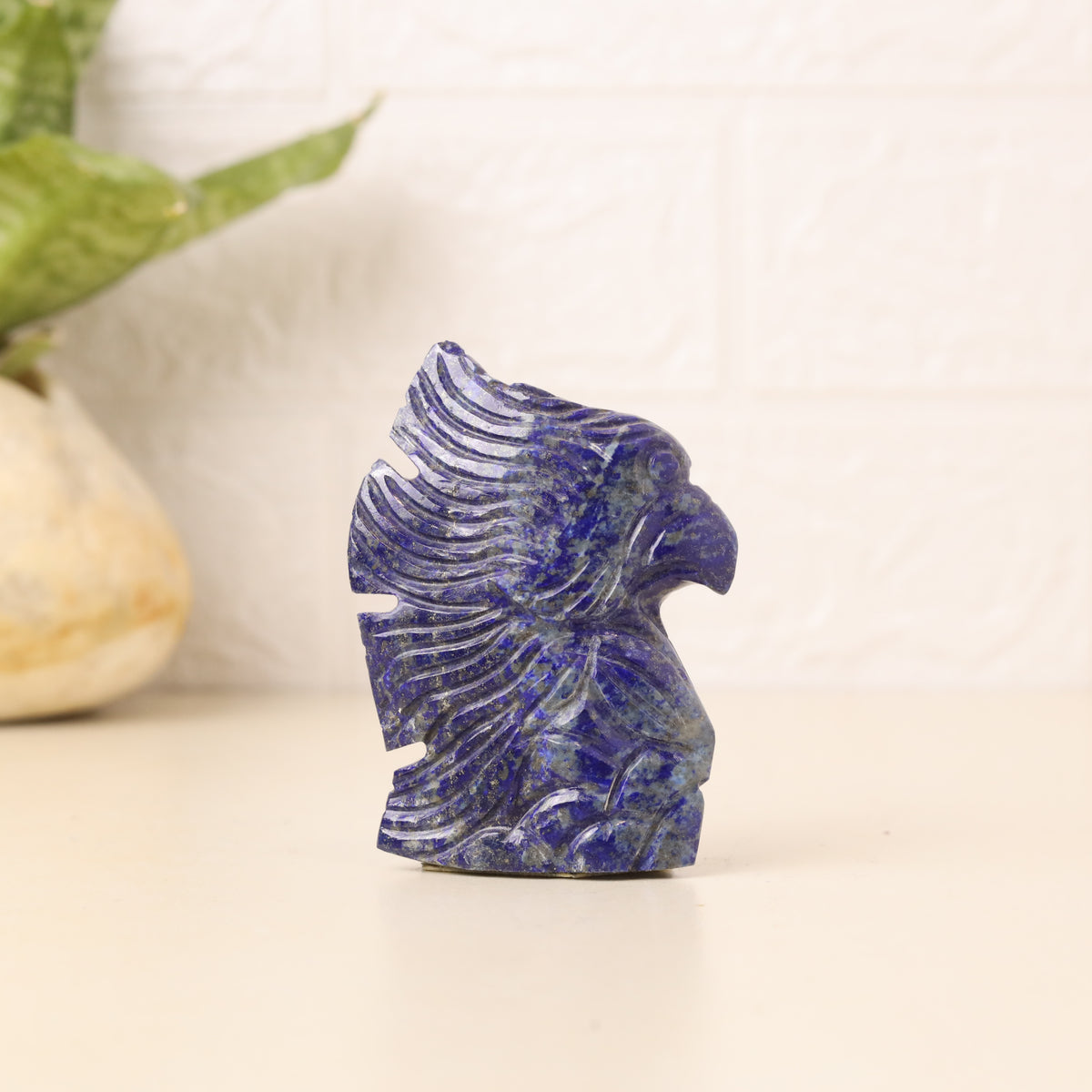 Natural Lapis Lazuli Eagle Hand Carved Sculpture Figurine 121g