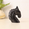 Natural black Agate Horse Hand Carved Sculpture Figurine 260g