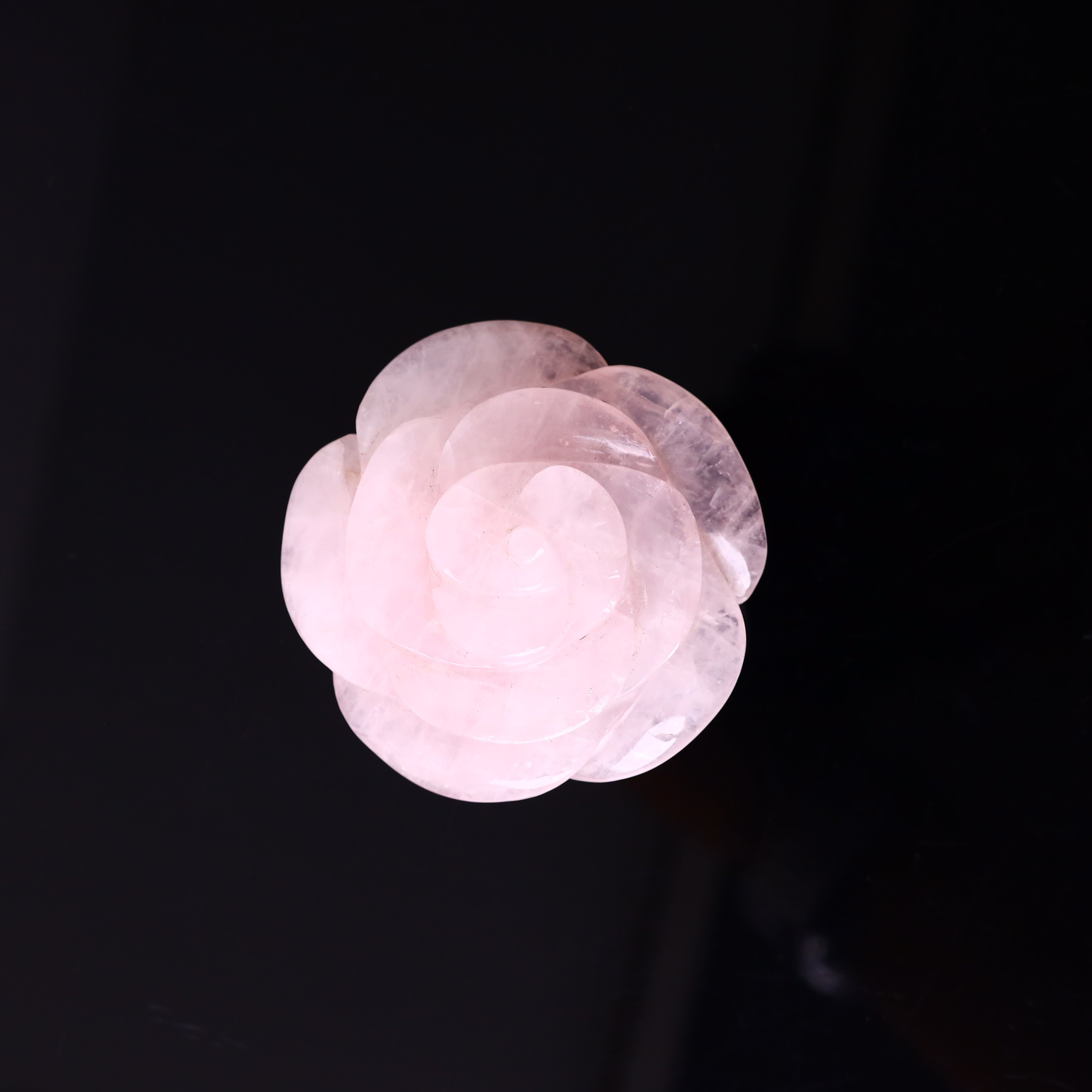 Rose Quartz Rose Carving 143g