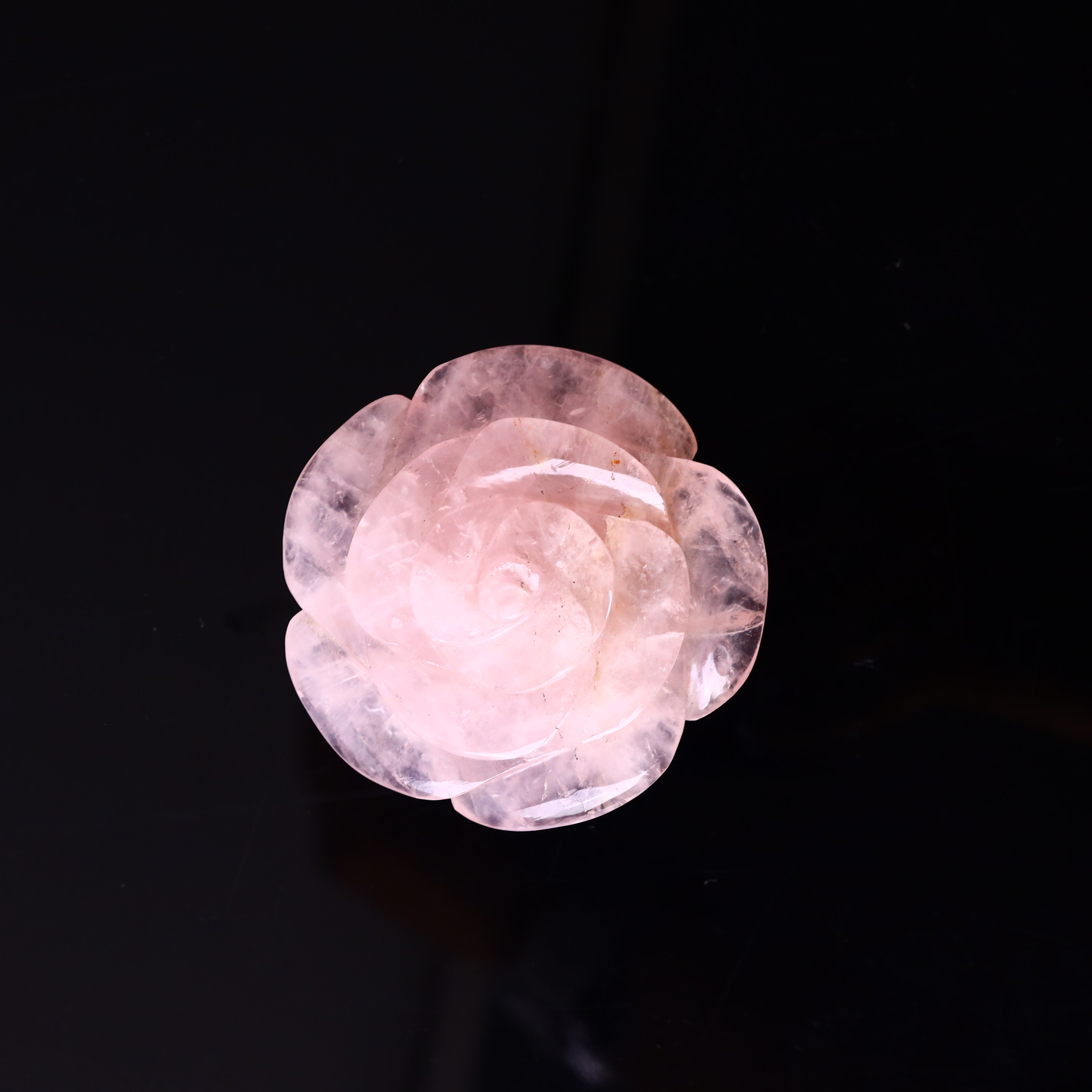 Rose Quartz Rose Carving 126g