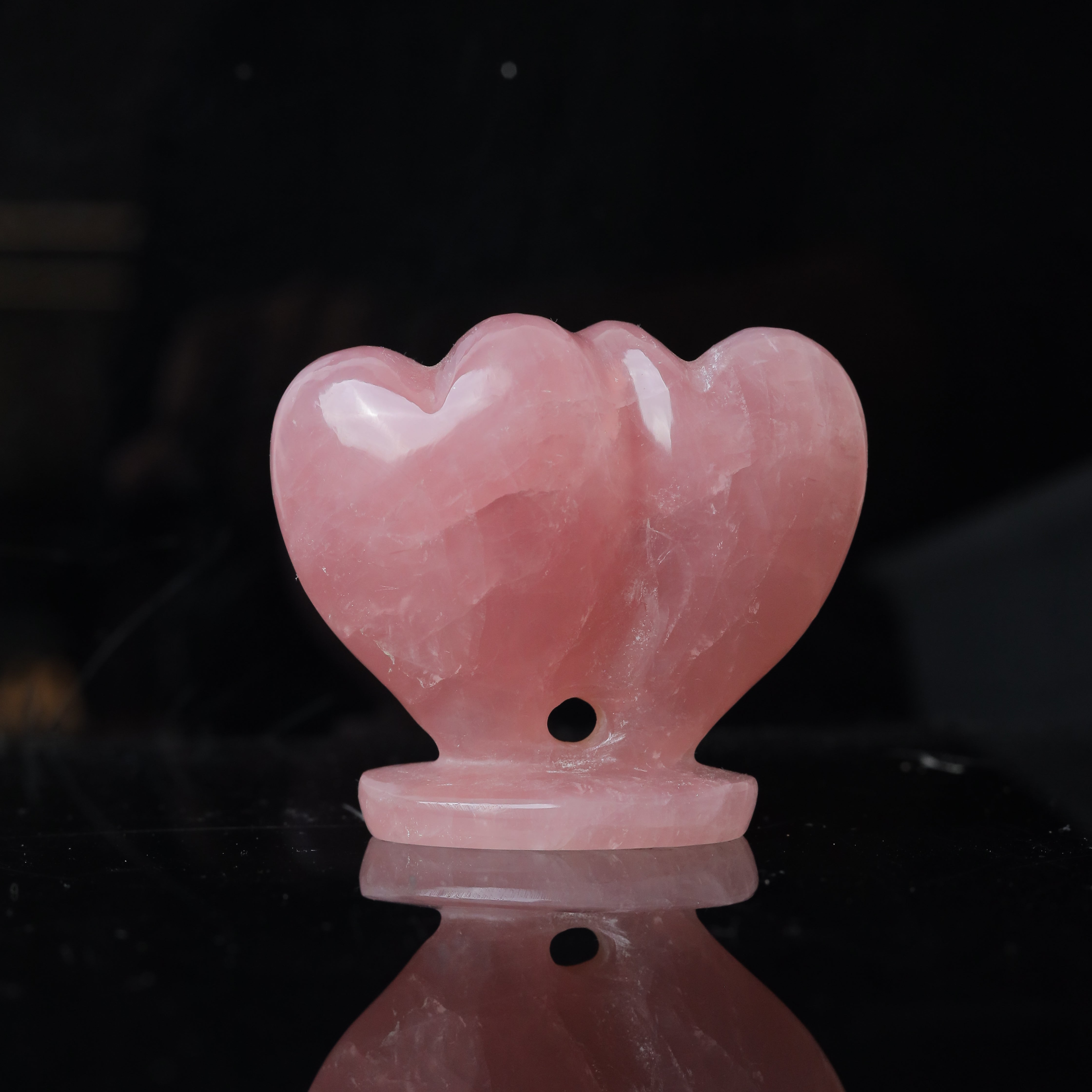 Rose Quartz Hearts for Twin Heart 193g