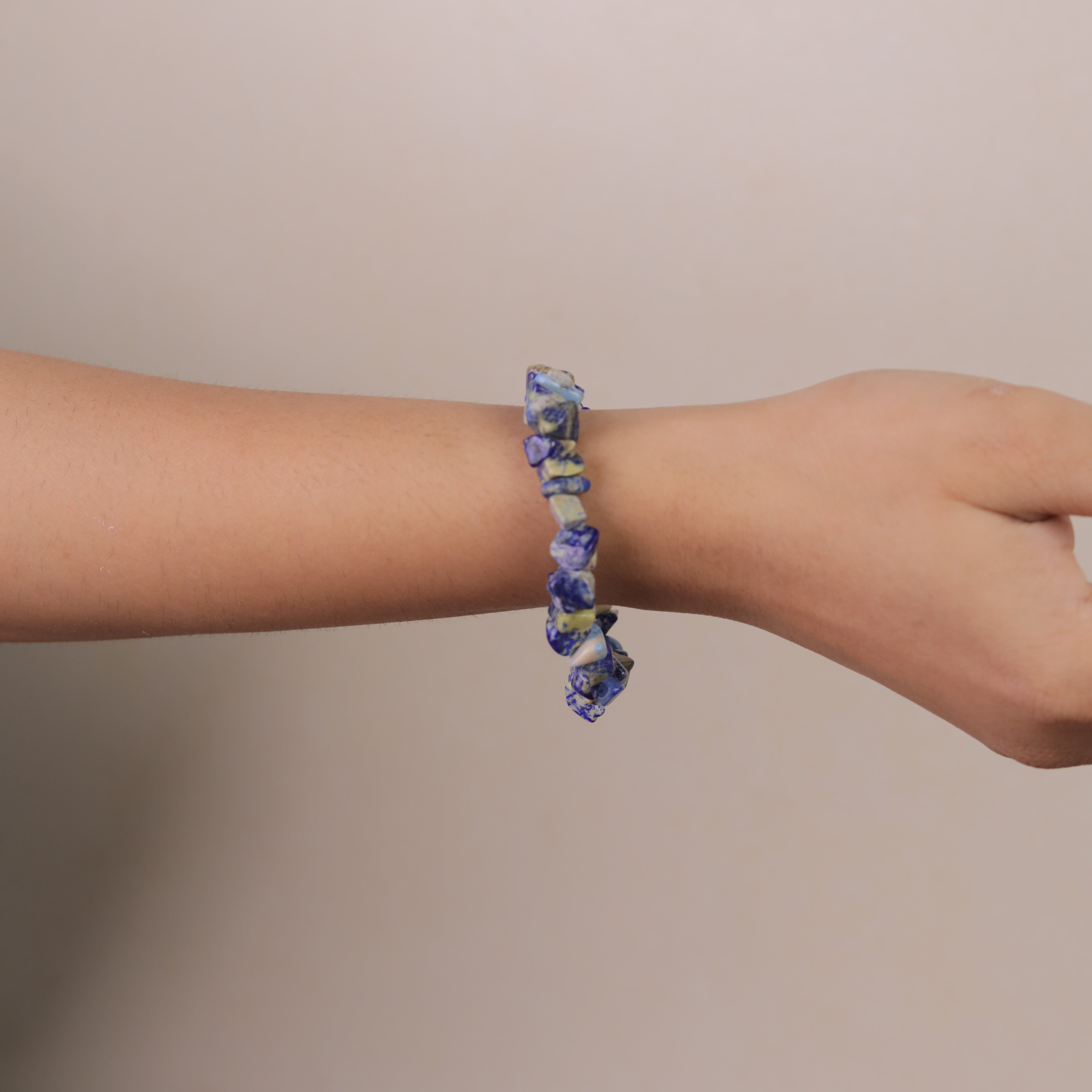 NATURAL LAPIS LAZULI CHIPS STONE BRACELET
