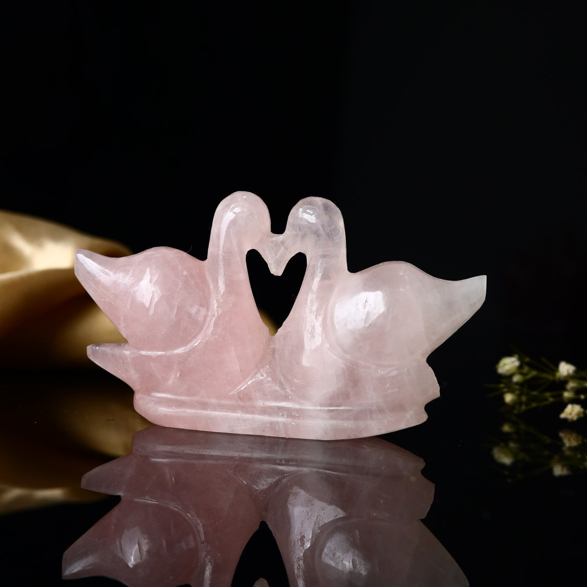 Rose Quartz Mandrin Ducks- Joint 148g