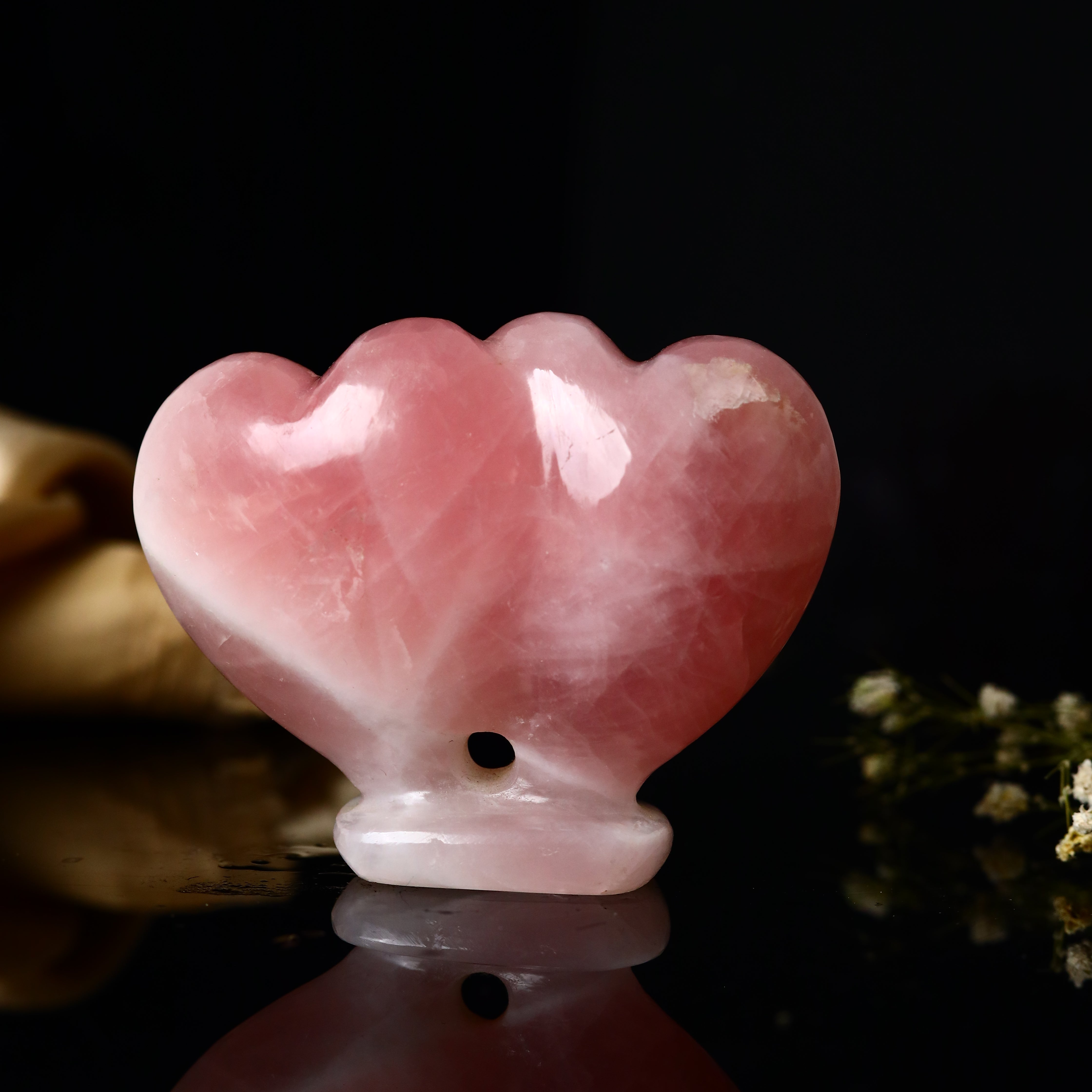 Rose Quartz Hearts for Twin Heart 157g