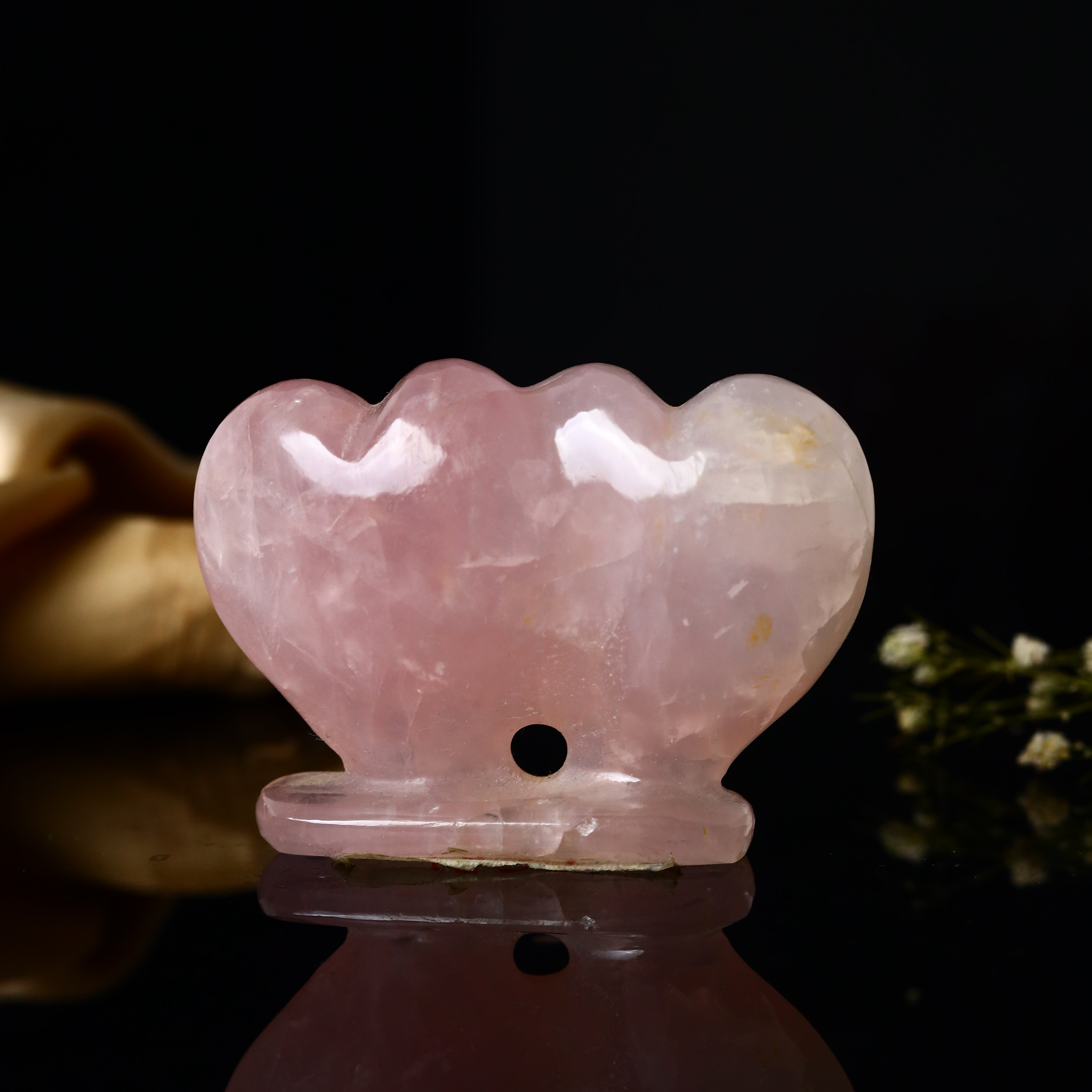 Rose Quartz Hearts for Twin Heart 130g