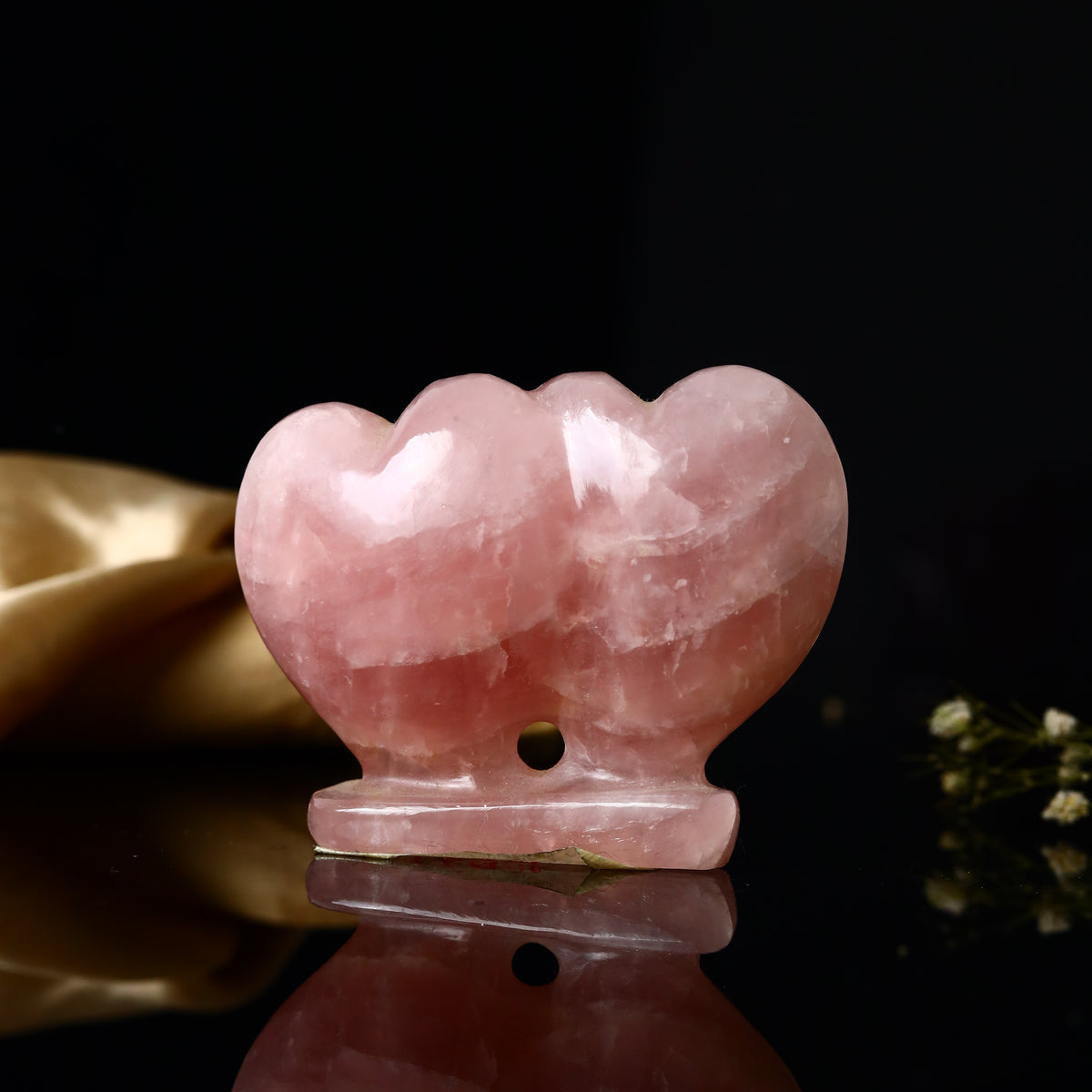 Rose Quartz Hearts for Twin Heart 169g