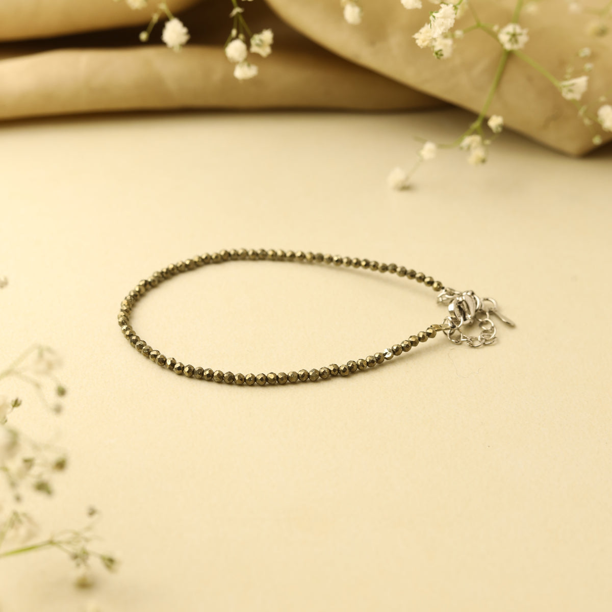 NATURAL PYRITE BRACELET (DIAMOND CUT)