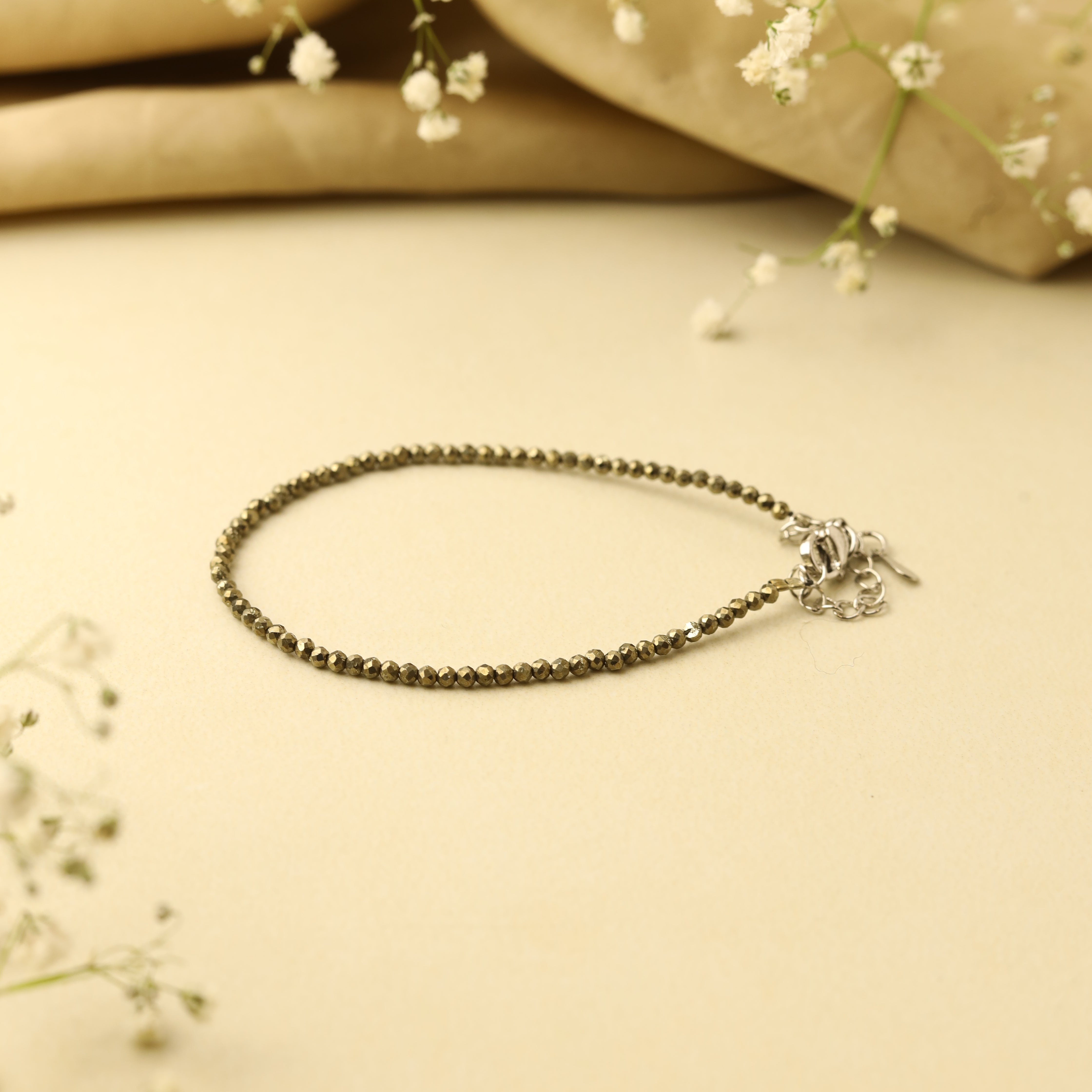 NATURAL PYRITE BRACELET (DIAMOND CUT)