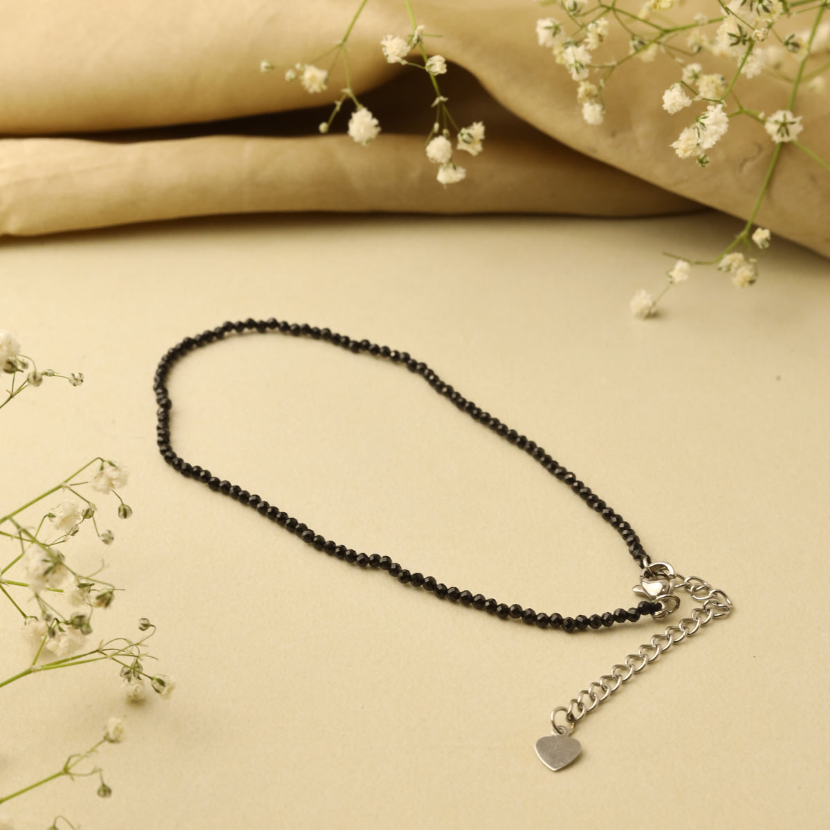 Natural Black Tourmaline Anklet