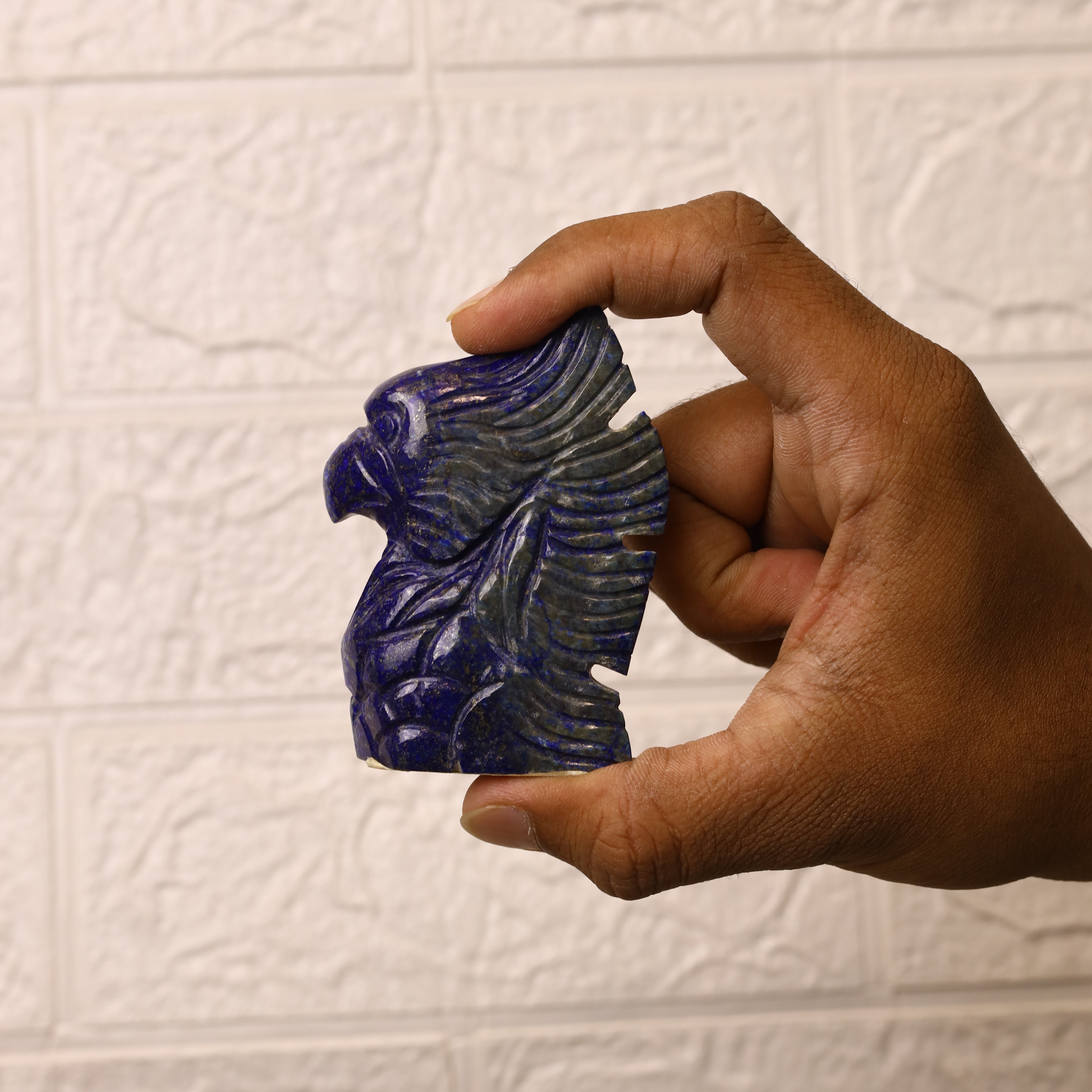 Natural Lapis Lazuli Eagle Hand Carved Sculpture Figurine