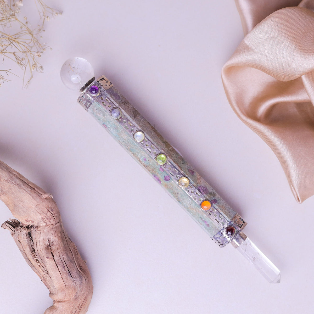NATURAL RUBY ZOISITE REIKI STICK