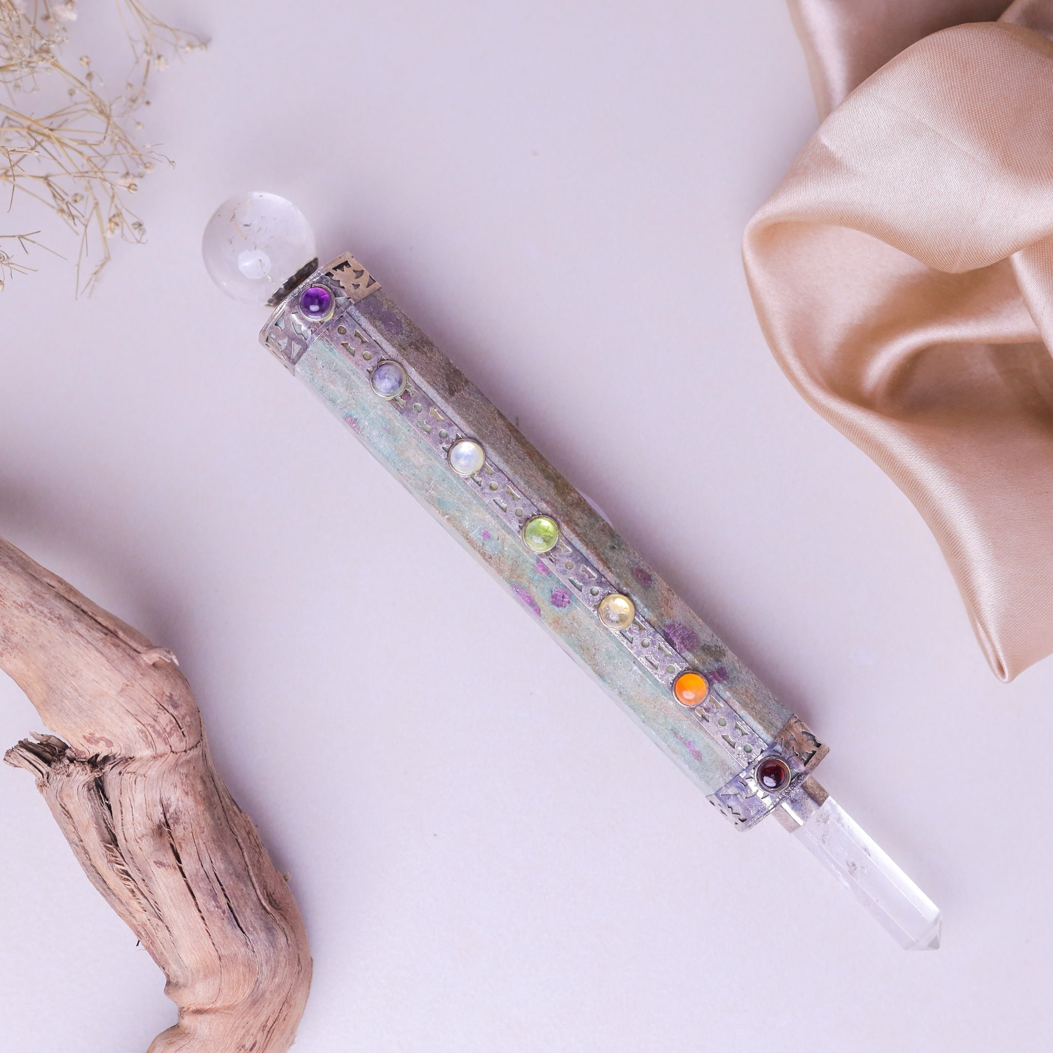 NATURAL RUBY ZOISITE REIKI STICK