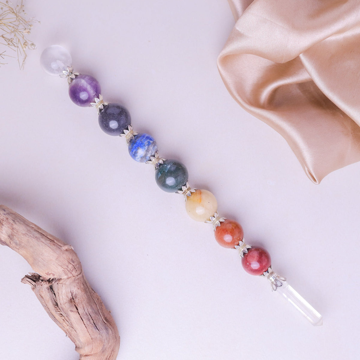 NATURAL SEVEN CHAKRA BALL REIKI STICK