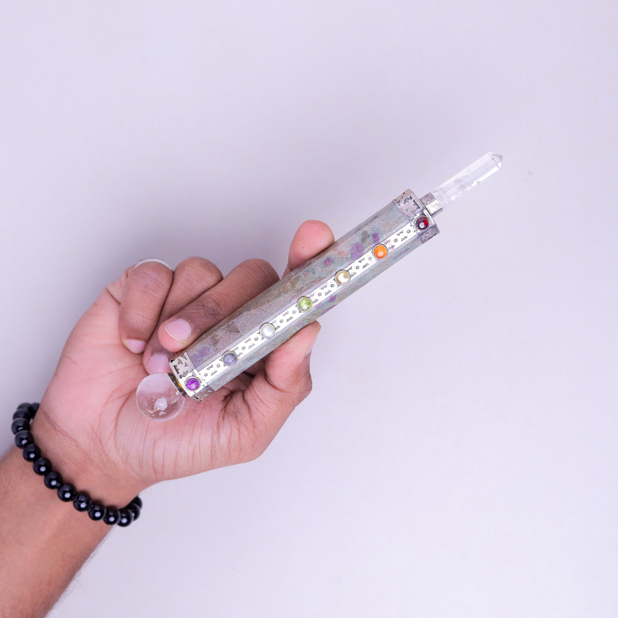 NATURAL RUBY ZOISITE REIKI STICK