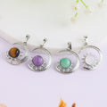Moon Shape Pendant With Natural Crystals