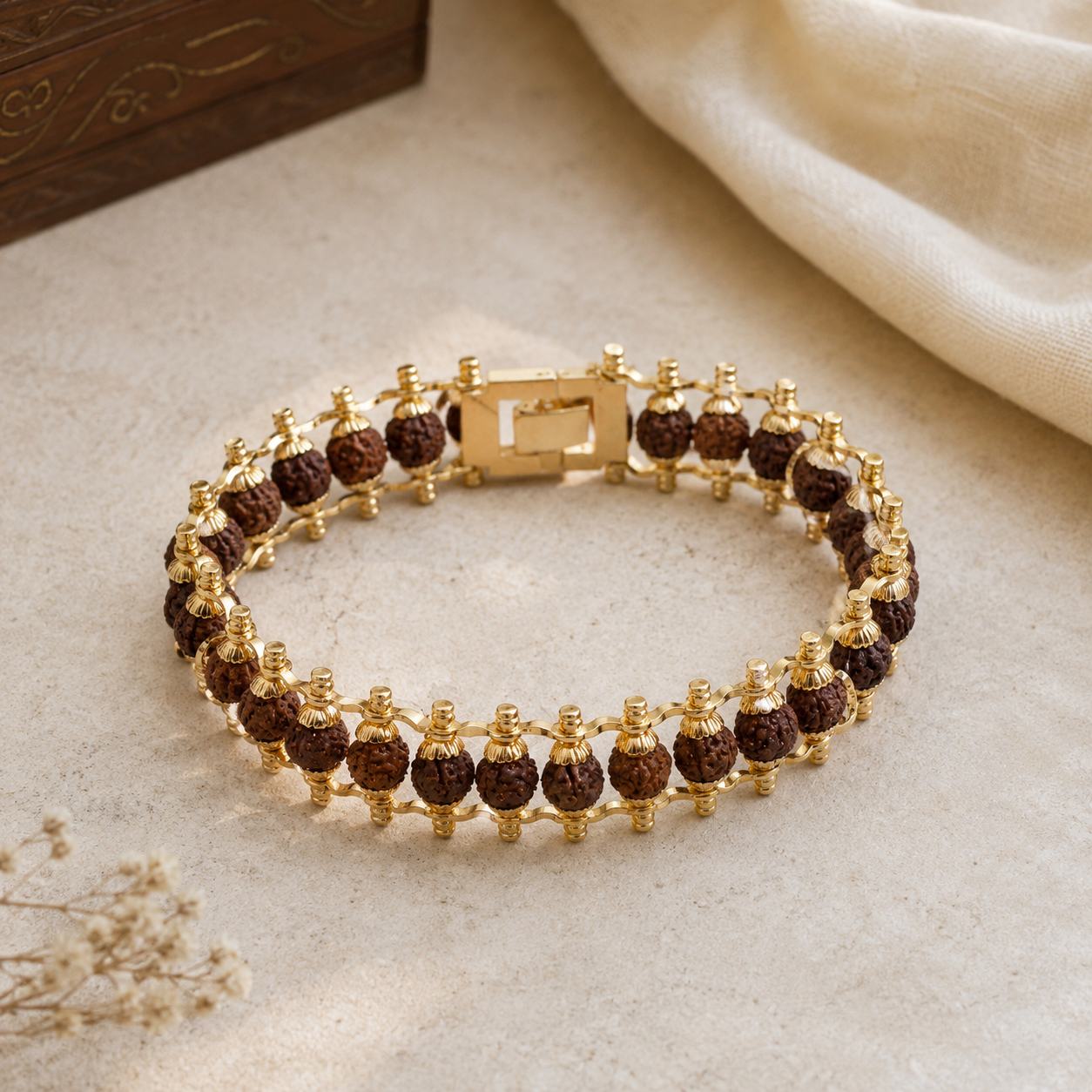 Rudraksha Gold Coated Bracelet