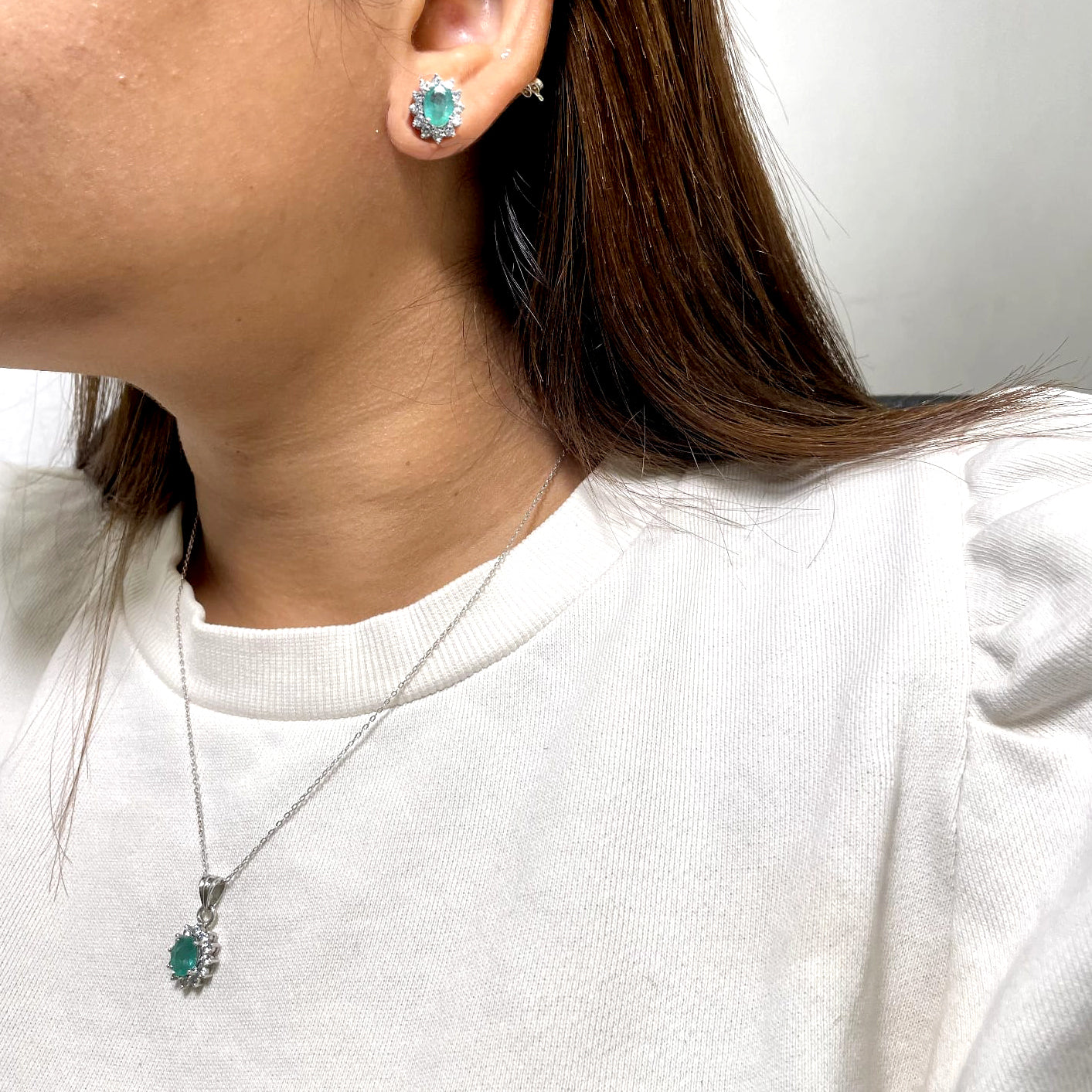 Emerald Earring, Pendant Set | BGJPS-2