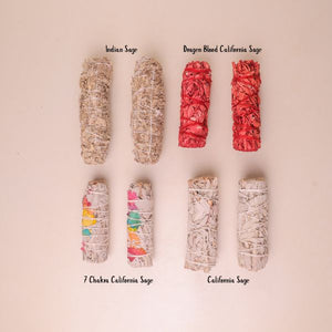 California Sage Smudge Stick Flat Lay – Spiritual Cleansing Tool