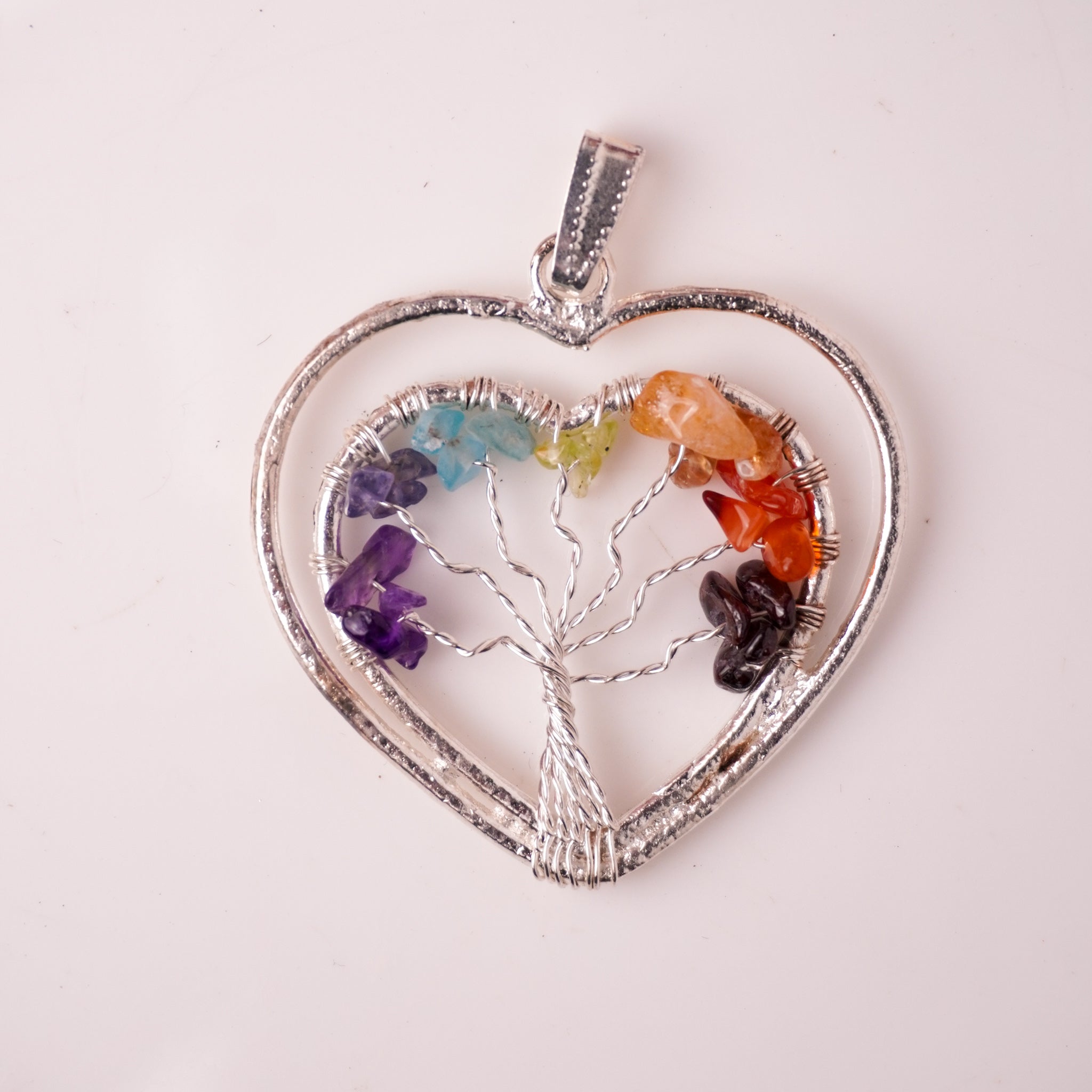 Natural 7 Chakra Tree of Life Pendant Butterfly Shape – Bellarosa Gems
