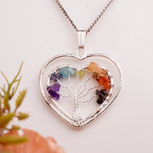 Natural 7 Chakra Tree of Life Pendant Side View – Handcrafted