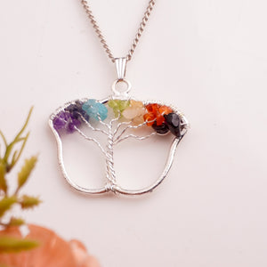 Natural 7 Chakra Tree of Life Pendant Styled Shot – Certified