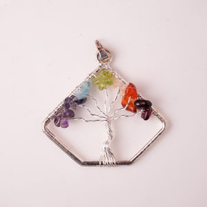 Natural 7 Chakra Tree of Life Pendant Triangle Shape – Bellarosa Gems Surat