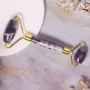 Natural Amethyst Face Roller Angle View – Certified Crystal