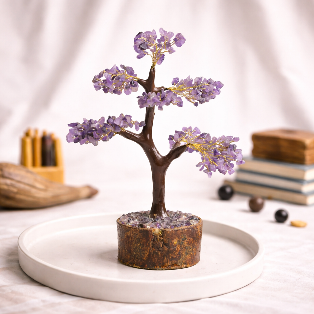 Natural Amethyst Tree Full View – Calming Energy Crystal Tree | Bellarosa Gems