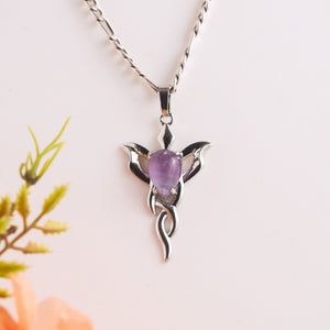 Natural Amethyst Angel Shape Pendant – Spiritual Purple Crystal