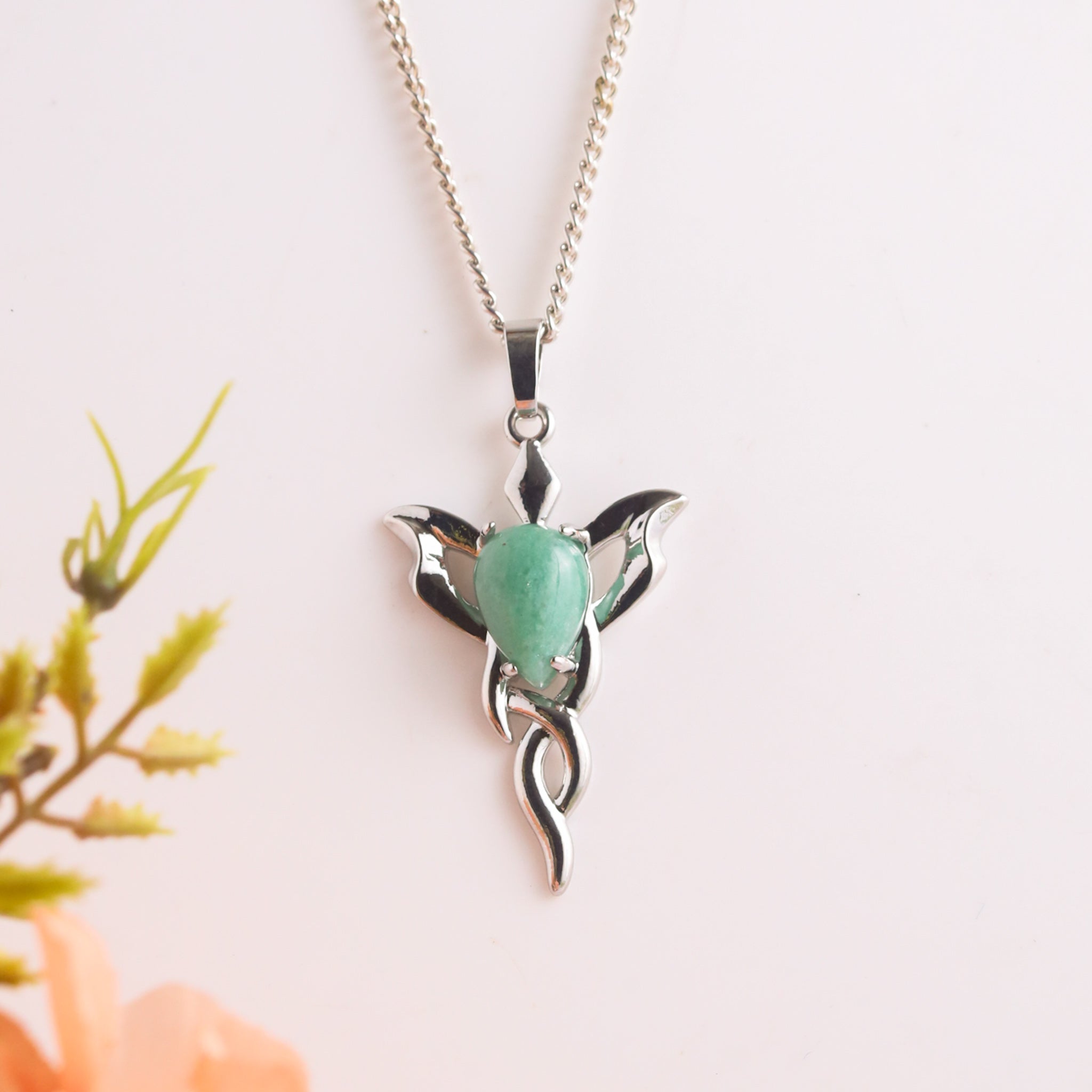 Natural Green Aventurine Angel Shape Pendant – Luck Stone Jewellery