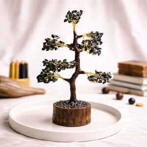Natural Black Agate Crystal Tree Side Angle – Black Stone Tree | Bellarosa Gems