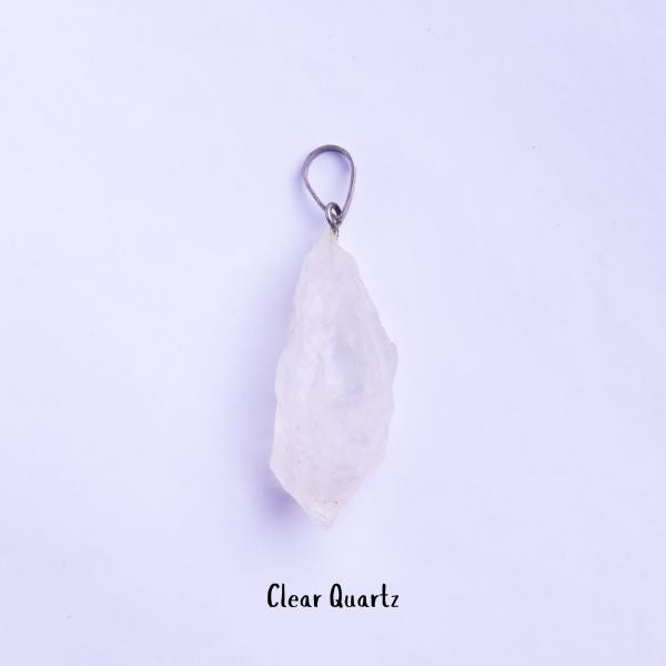 Natural Clear Quartz Raw Pendant – Protection Stone