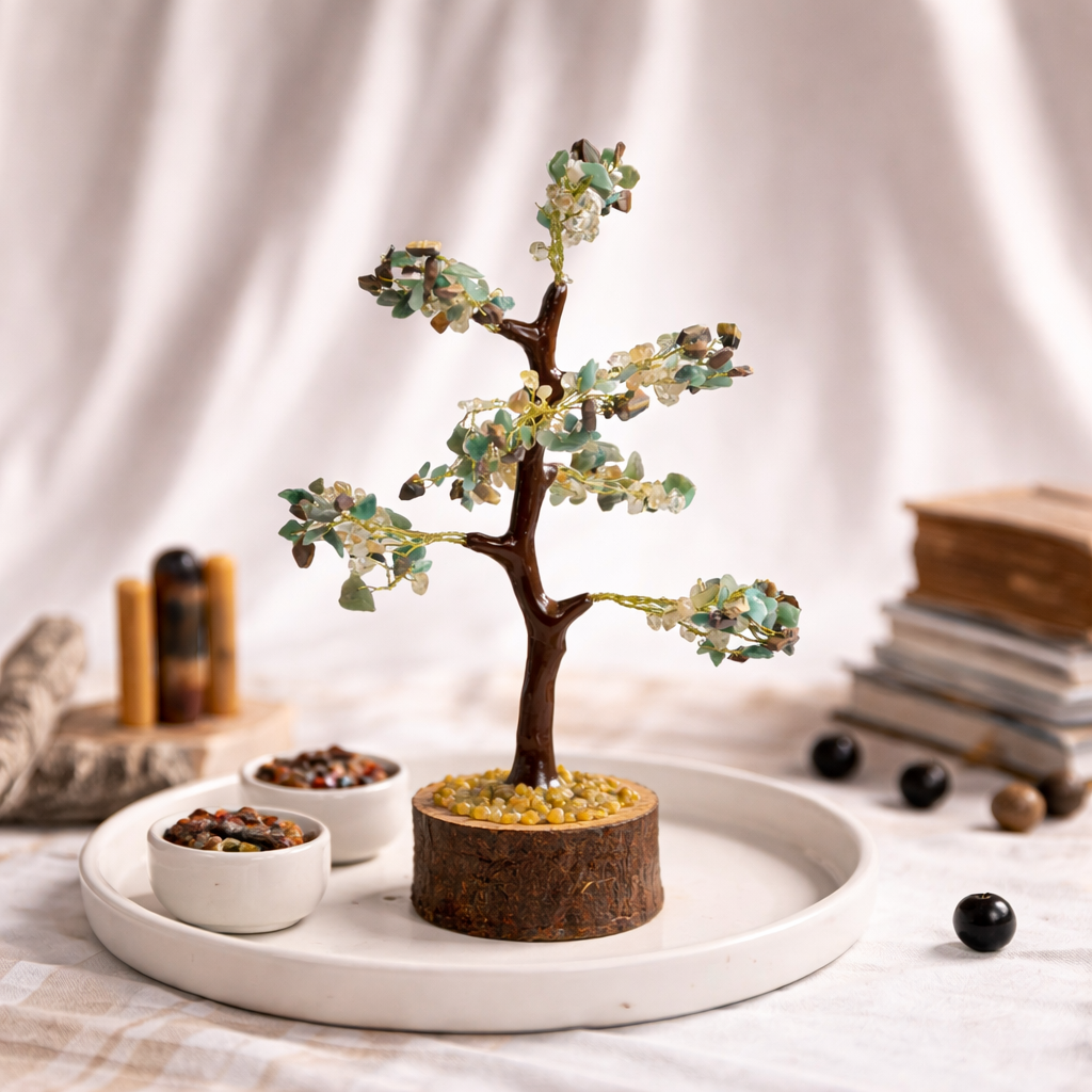 Natural Financial Crystal Tree Side View – Handcrafted | Bellarosa Gems Surat