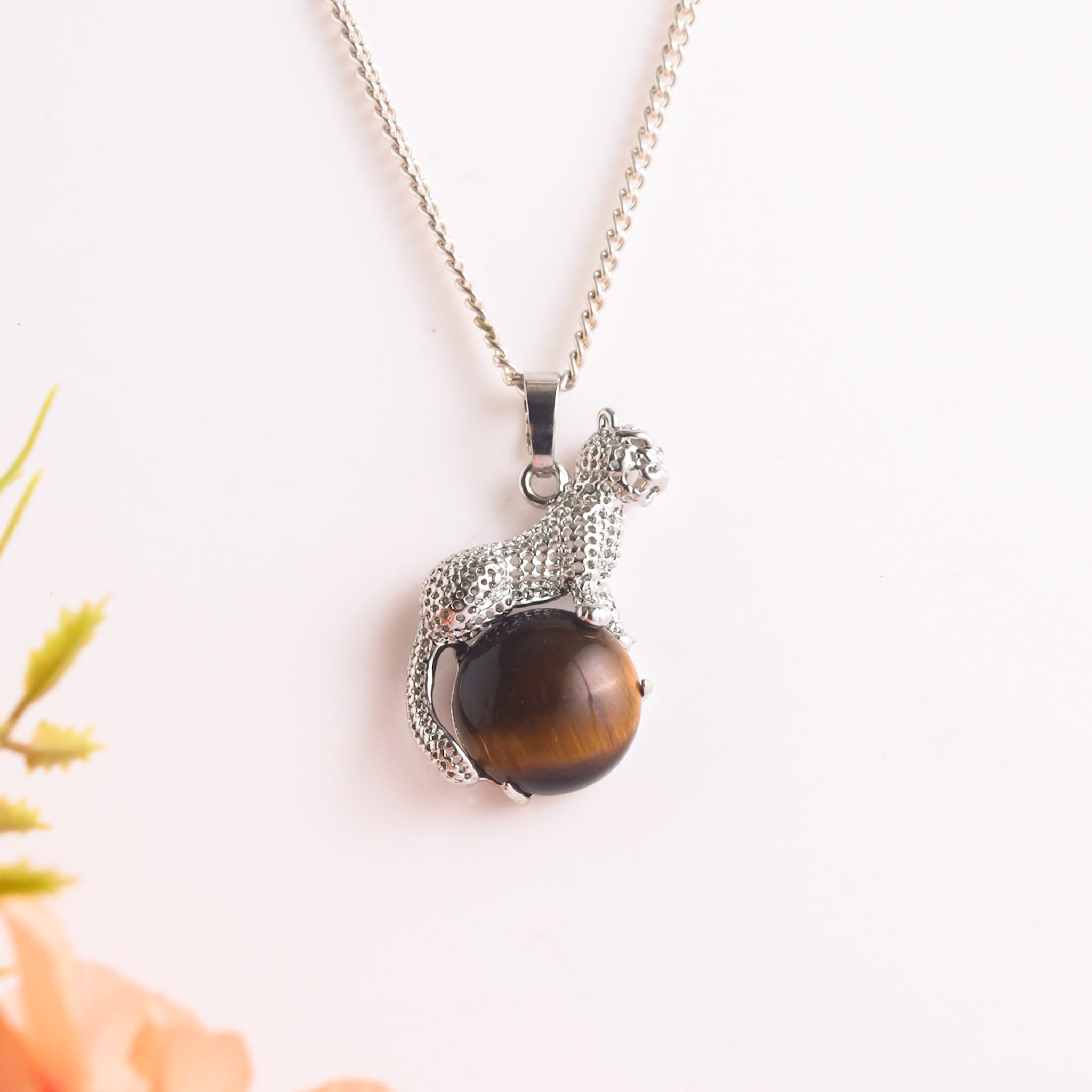 Natural Hand Shape Crystal Pendant Angle View – Genuine Stone