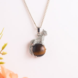Natural Hand Shape Crystal Pendant Angle View – Genuine Stone