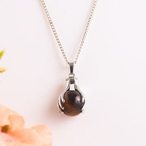 Natural Tiger Eye Hand Shape Pendant – Confidence Stone Jewellery