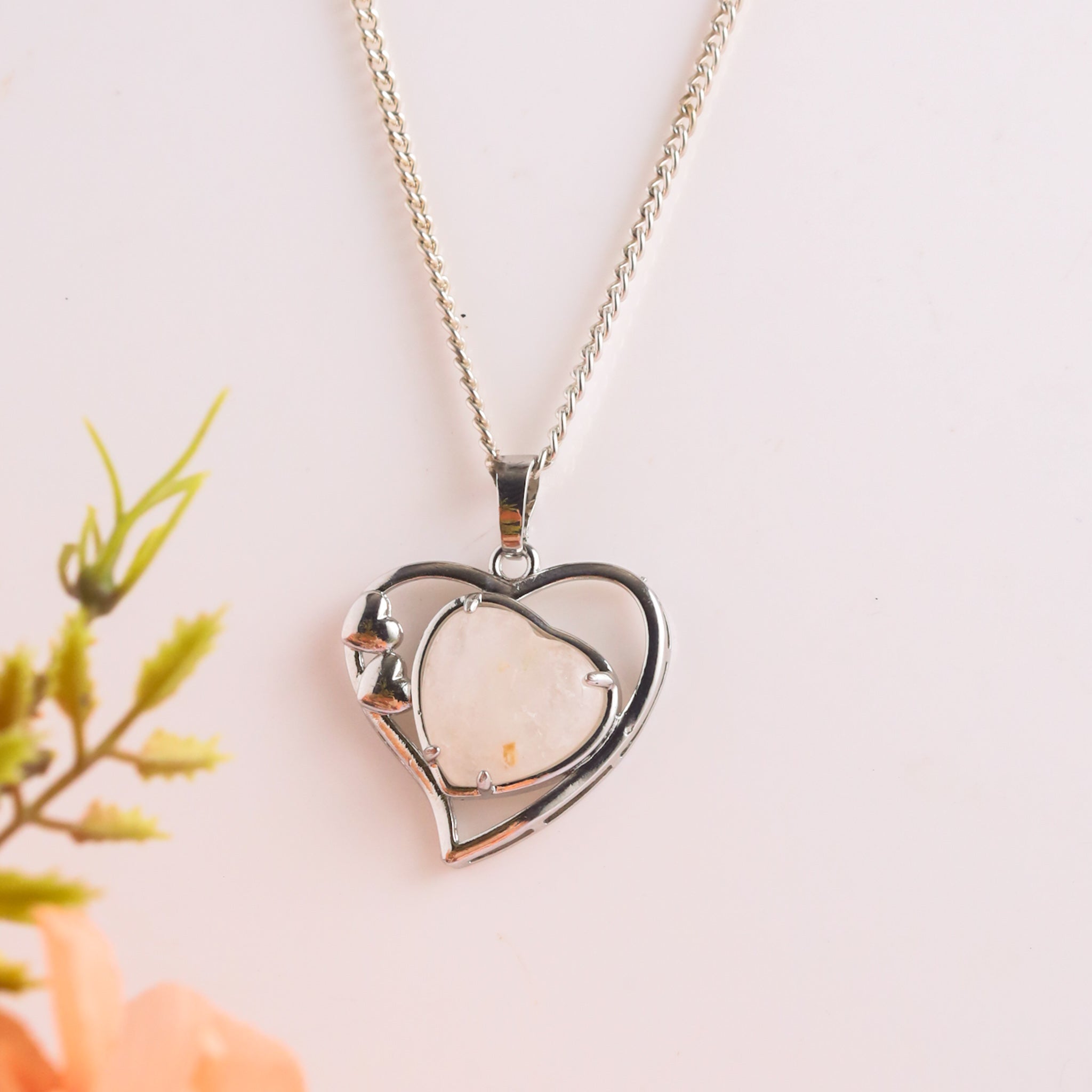 Natural Clear Quartz Heart Shape Pendant 2 – Spatik Crystal