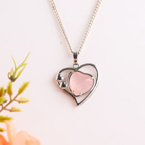 Natural Rose Quartz Heart Shape Pendant 2 – Love Stone Jewellery