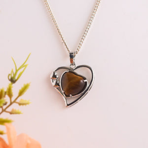 Natural Tiger Eye Heart Shape Pendant 2 – Confidence Crystal
