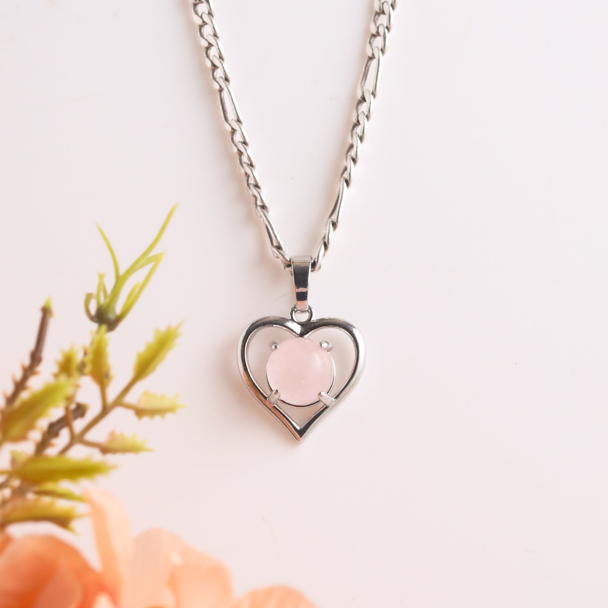 Natural Rose Quartz Heart Shape Pendant – Love Stone Jewellery