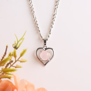 Natural Rose Quartz Heart Shape Pendant – Love Stone Jewellery