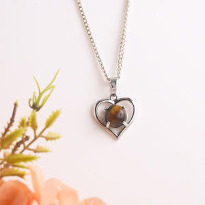 Natural Tiger Eye Heart Shape Pendant – Confidence Stone
