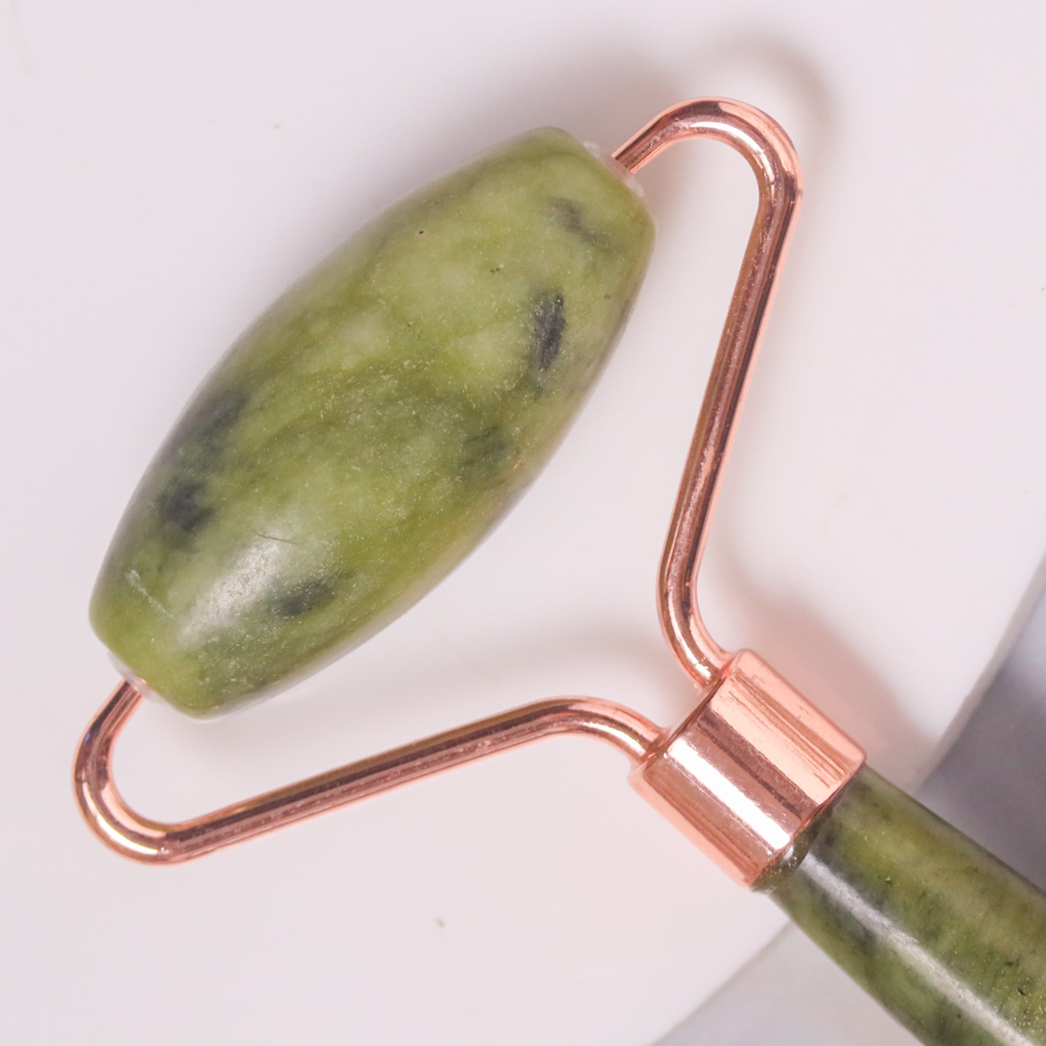 Natural Jade Face Roller Angle View – Certified Crystal