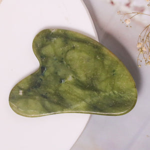 Natural Jade Gua Sha – Green Crystal Face Massage Tool
