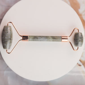 Natural Labradorite Face Roller Styled Shot – Premium Crystal Tool