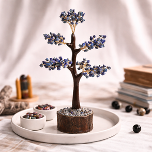 Natural Lapis Lazuli Crystal Tree – Handcrafted Wisdom Stone Tree | Bellarosa Gems Surat