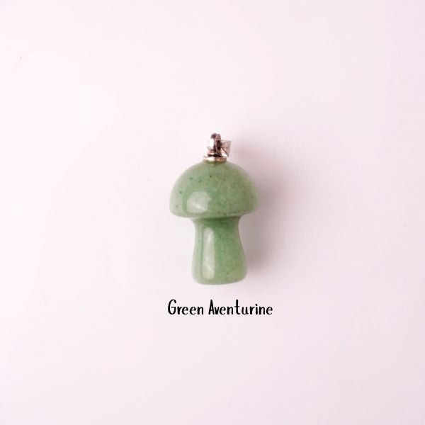 Natural Green Aventurine Mushroom Pendant – Prosperity Crystal