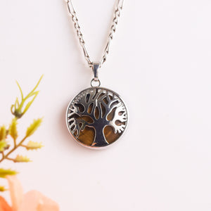 Natural Tiger Eye Om Pendant – Confidence Spiritual Crystal