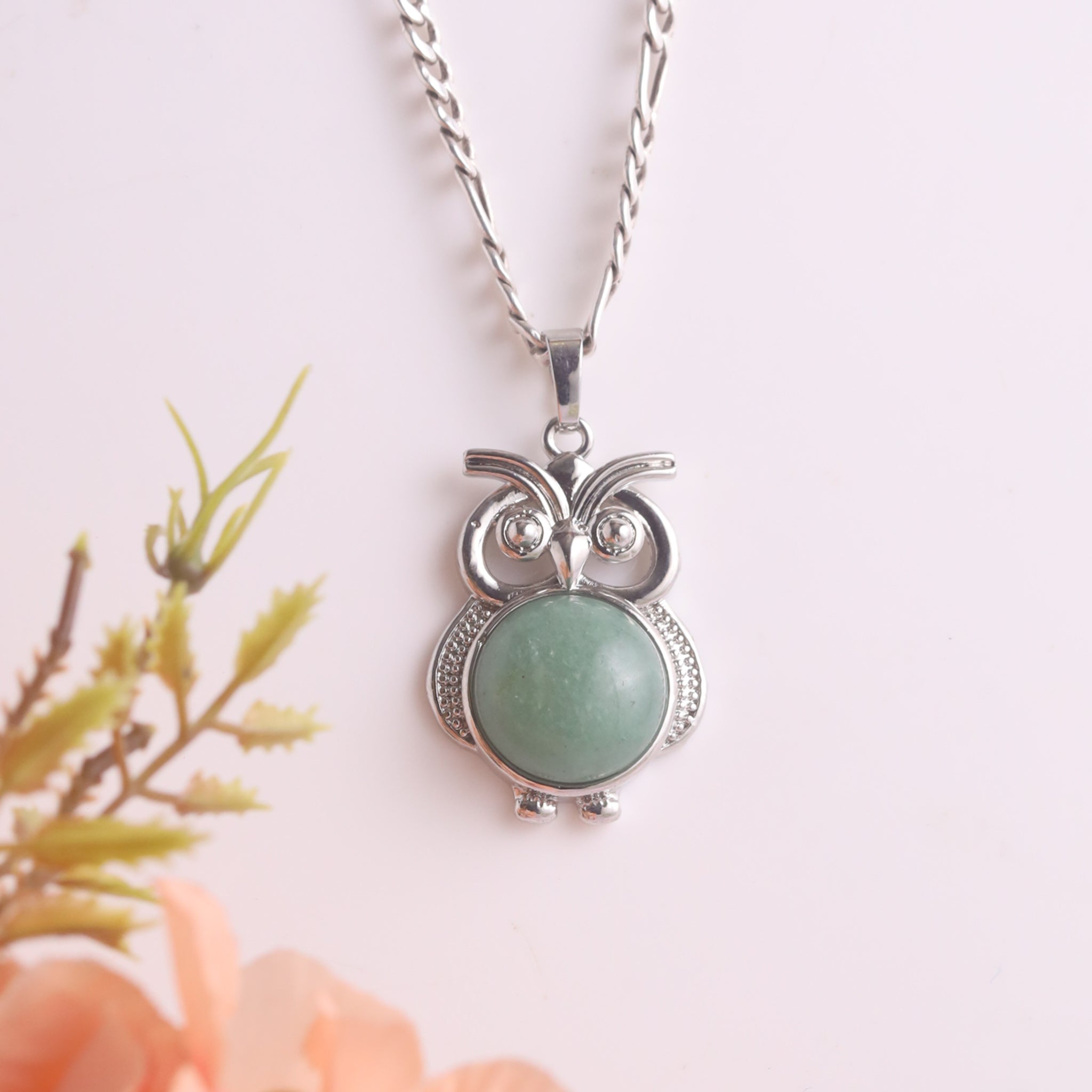 Natural Green Aventurine Owl Shape Pendant – Luck Stone