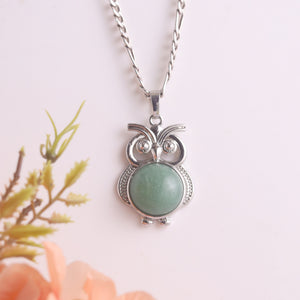 Natural Green Aventurine Owl Shape Pendant – Luck Stone